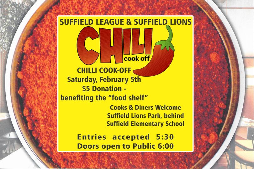 2021 Suffield League Chili Cook Off flyer